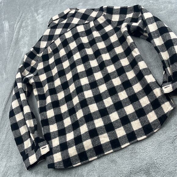 Woolrich S/M Women's Black, Ivory Plaid Shacket Shirt Jacket Wool Blend Button - Picture 14 of 16